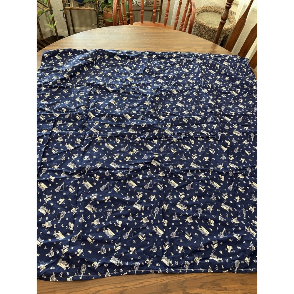 Handmade Western Cowboy Table Topper 40x40 Navy Blue Ranch Americana
